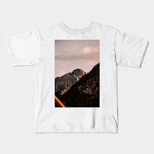 Red Sunset on Rocky Mountain Kids T-Shirt